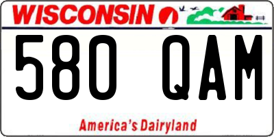WI license plate 580QAM