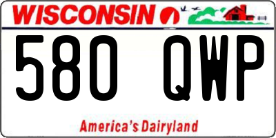 WI license plate 580QWP