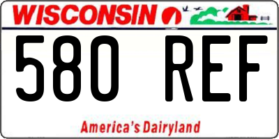 WI license plate 580REF