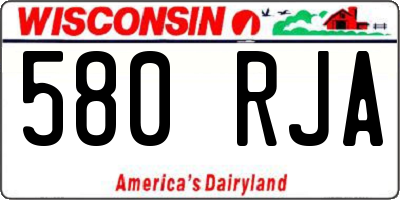 WI license plate 580RJA