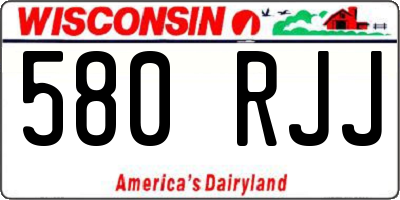 WI license plate 580RJJ