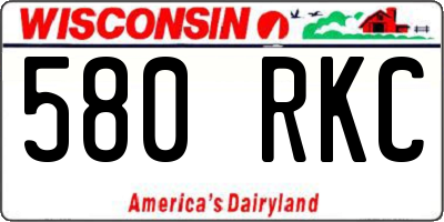 WI license plate 580RKC