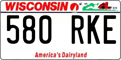 WI license plate 580RKE
