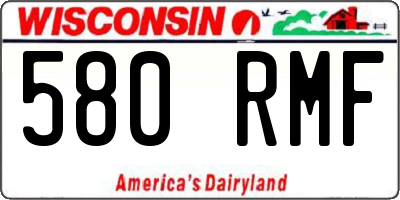 WI license plate 580RMF