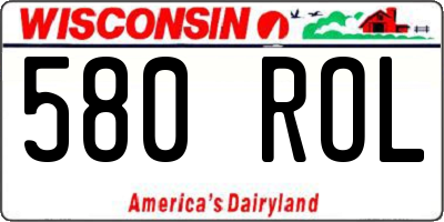 WI license plate 580ROL