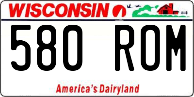 WI license plate 580ROM