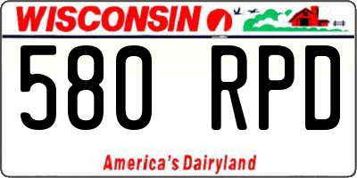 WI license plate 580RPD