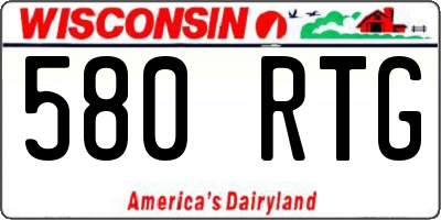 WI license plate 580RTG