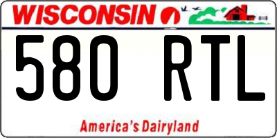 WI license plate 580RTL
