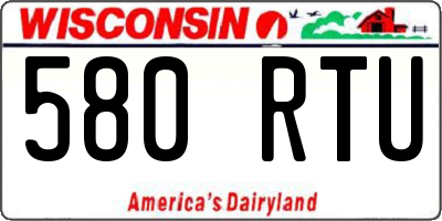 WI license plate 580RTU