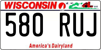 WI license plate 580RUJ