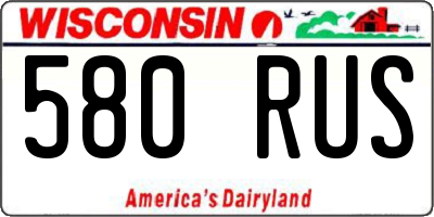WI license plate 580RUS