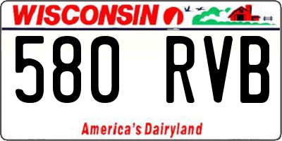 WI license plate 580RVB