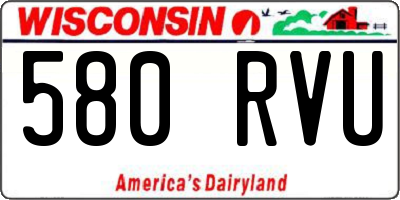 WI license plate 580RVU