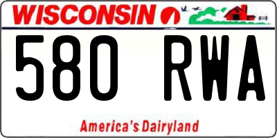 WI license plate 580RWA