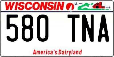 WI license plate 580TNA
