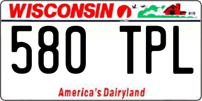 WI license plate 580TPL