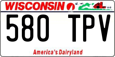 WI license plate 580TPV