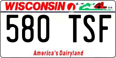 WI license plate 580TSF