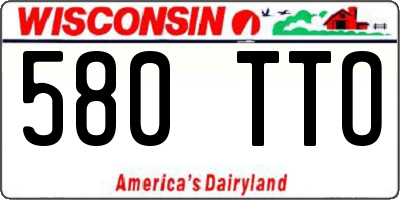 WI license plate 580TTO