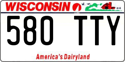 WI license plate 580TTY