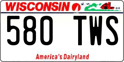 WI license plate 580TWS