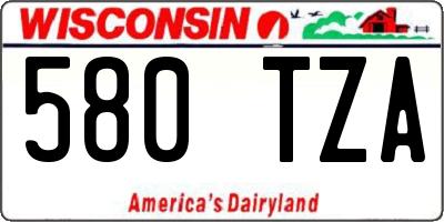 WI license plate 580TZA
