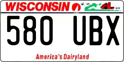WI license plate 580UBX
