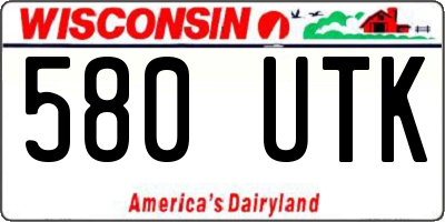 WI license plate 580UTK
