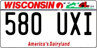 WI license plate 580UXI