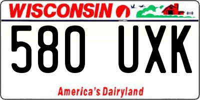 WI license plate 580UXK