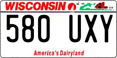 WI license plate 580UXY
