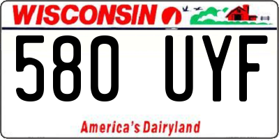 WI license plate 580UYF