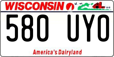 WI license plate 580UYO