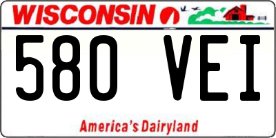 WI license plate 580VEI