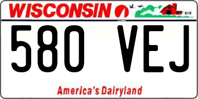 WI license plate 580VEJ