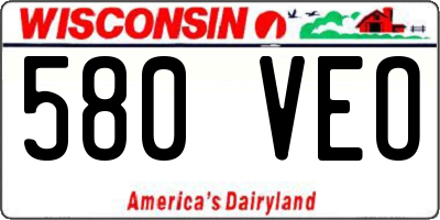 WI license plate 580VEO