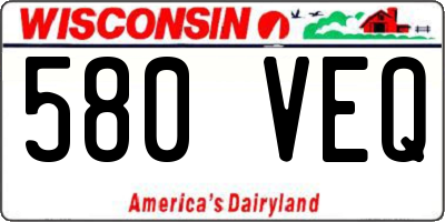 WI license plate 580VEQ