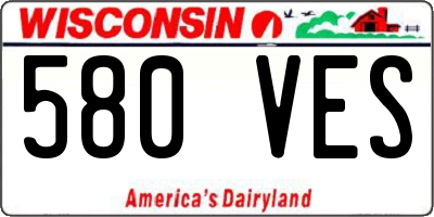 WI license plate 580VES