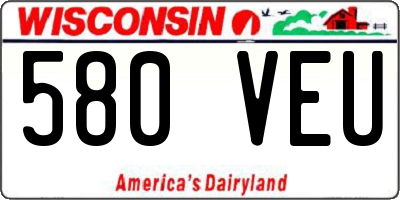 WI license plate 580VEU