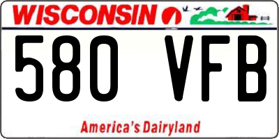 WI license plate 580VFB