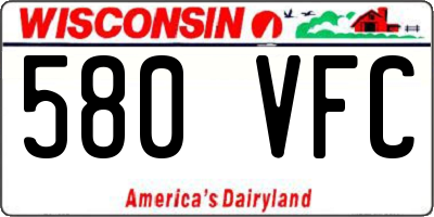 WI license plate 580VFC