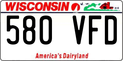 WI license plate 580VFD