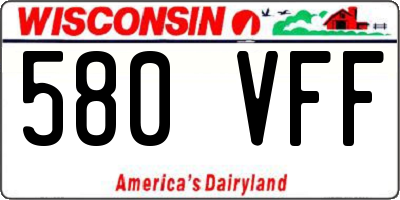 WI license plate 580VFF