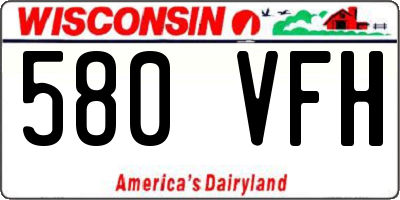 WI license plate 580VFH