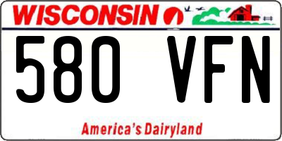 WI license plate 580VFN