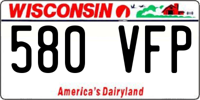 WI license plate 580VFP