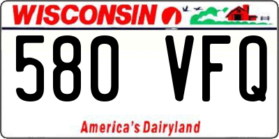 WI license plate 580VFQ