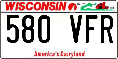 WI license plate 580VFR