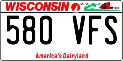 WI license plate 580VFS